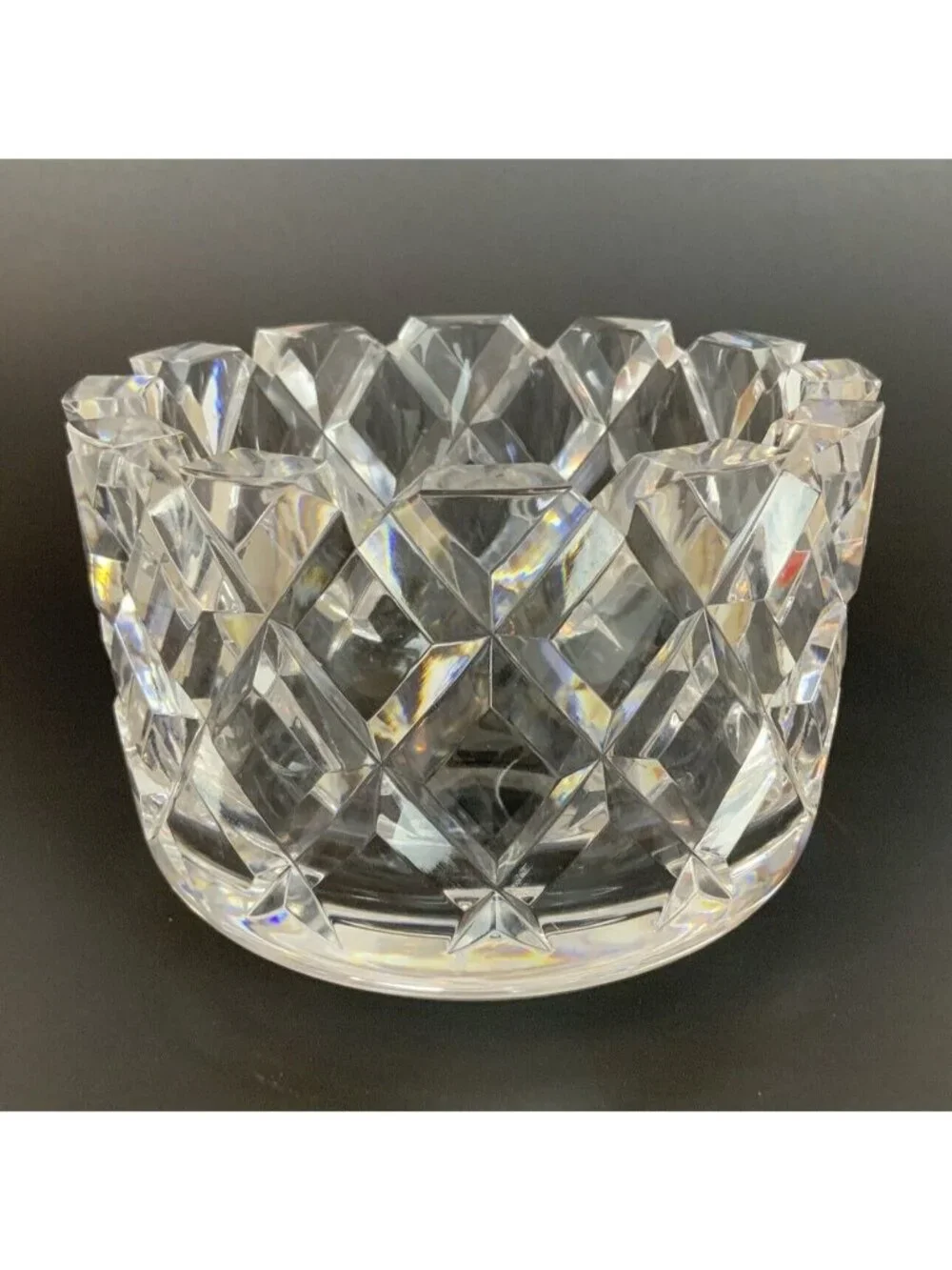 Orrefors Sofiero Medium Crystal Serving Bowl By Gunnar Cyrén